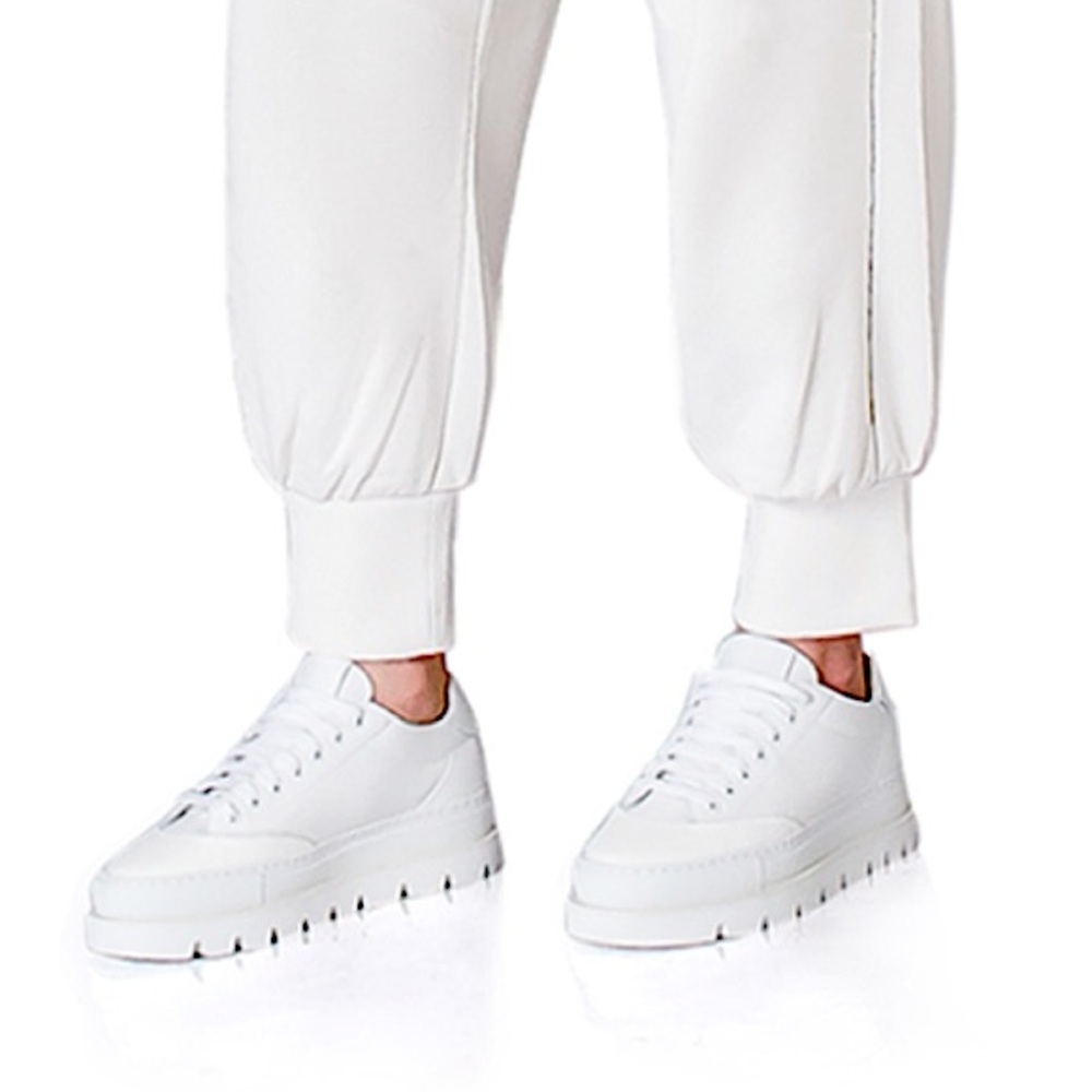 Masion Martin Margiela MM6 Platform Cleat Sneaker White Leather Monster Creepers